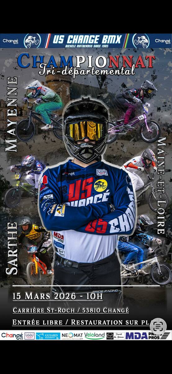 CHAMPIONNAT TRI DEPARTEMENTAL DE BMX A CHANGE LE 15 MARS 2026