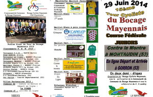 CLM HORAIRES TOUR DU BOCAGE  MAYENNAIS EPREUVE NAT JUNIOR