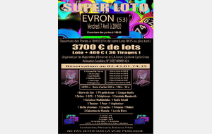 LOTO DU CA EVRON LE VENDREDI 07 AVRIL 2017 A EVRON