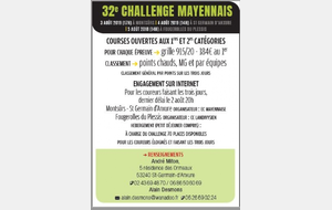 32 ème CHALLENGE MAYENNAIS 1ERE ET 2EME CAT 03-04-05 AOUT 2019