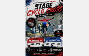 STAGES 53 CYCLO-CROS 20 ET 21 OCTOBRE 2026 A BALLOTS