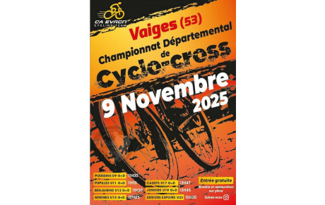 VAIGES CHAMPIONNAT DE LA MAYENNE DE CYCLO-CROSS LE 9 NOVEMBRE 2025